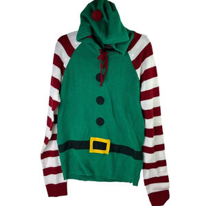 Bluenotes Men's Green Elf Ugly Christmas Holiday Sweater